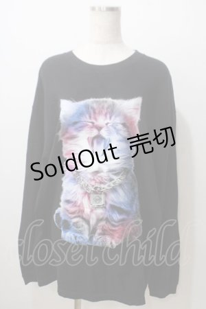 画像: TRAVAS TOKYO / Glutton cat L/S tee F ブラック Y-25-06-26-089-PU-TO-SZ-ZT455