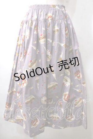 画像: WONDERFUL WORLD / スイーツptスカート  ラベンダー Y-25-06-26-115-LO-SK-SZ-ZY