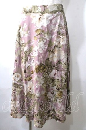 画像: INGEBORG / 薔薇プリントスカート  ピンク Y-25-06-26-116-LO-SK-SZ-ZY