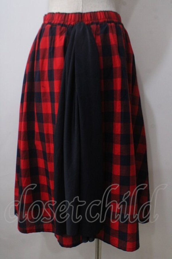 画像2: MARBLE / チェックスカート  赤 Y-25-06-26-133-GO-SK-SZ-ZT065 (2)