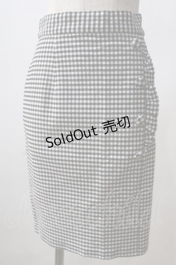 画像1: F&A / サイドフリルタイトスカート F ブラック×ホワイト Y-25-06-26-139-LO-SK-SZ-ZT454 (1)