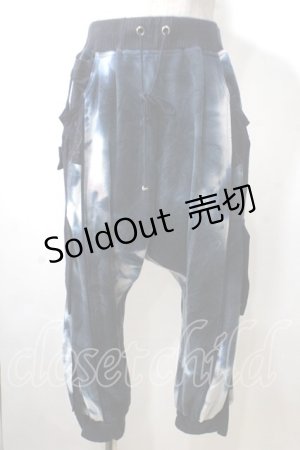 画像: Ozz Croce / ムラ染サルエルパンツ  青 Y-25-06-26-157-OO-PA-SZ-ZT300