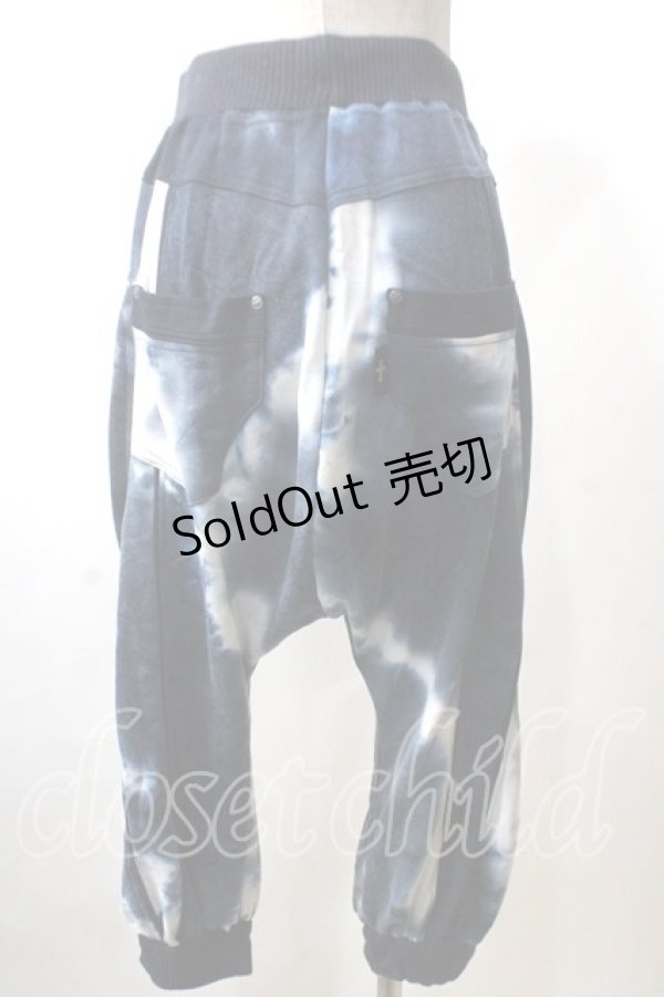 画像2: Ozz Croce / ムラ染サルエルパンツ  青 Y-25-06-26-157-OO-PA-SZ-ZT300 (2)