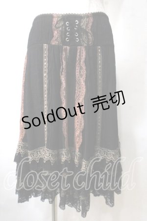 画像: OZZ ANGELO / レースティアードスカート  黒 Y-25-06-26-159-OO-SK-SZ-ZY