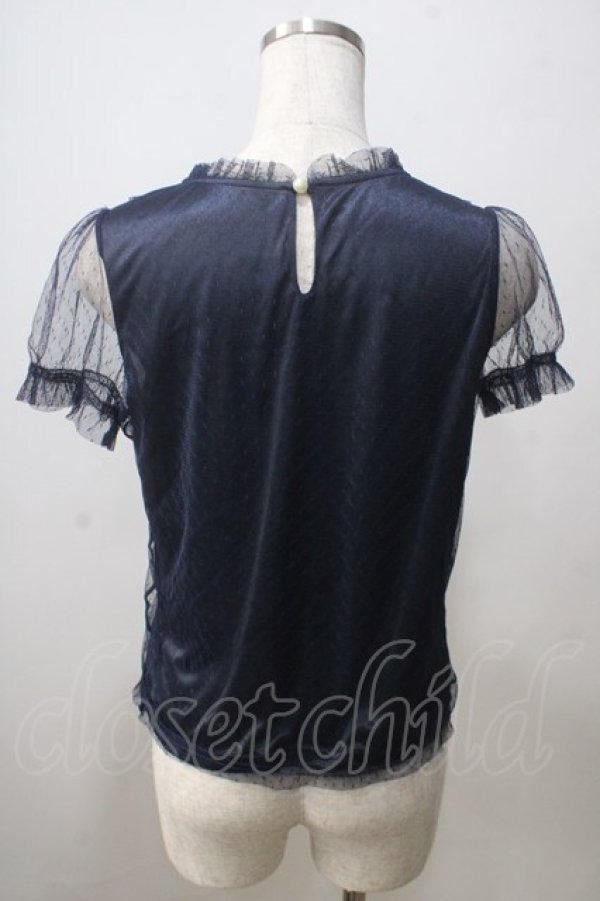 画像2: Ank Rouge / ワンポイント刺繍ドットチュールカットソー M コン Y-25-06-26-003-CA-TO-SZ-ZY (2)