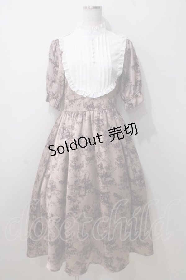 画像1: m petit by misako / AM*トワルドジュイワンピース S 中桃 Y-25-06-26-034-LO-OP-SZ-ZY (1)