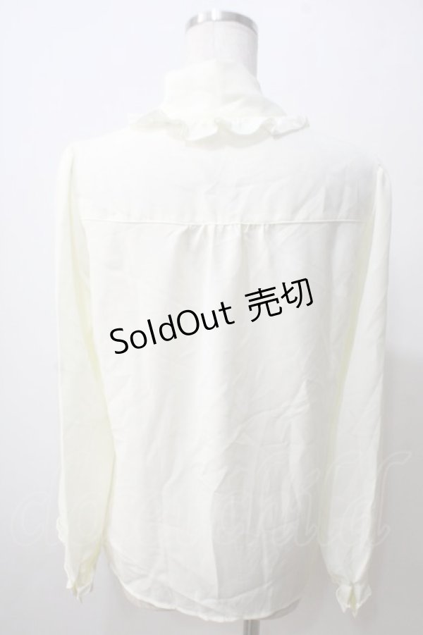 画像2: axes femme / 花刺繍ボウタイブラウス F 生成り Y-25-06-26-039-AX-BL-SZ-ZT076 (2)