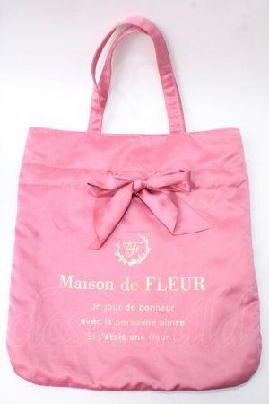 画像: Maison de FLEUR / シングルリボントートバッグ F ピンク Y-25-06-28-041-LO-BG-SZ-ZY