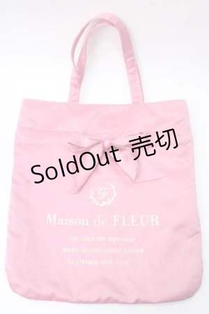 画像: Maison de FLEUR / シングルリボントートバッグ F ピンク Y-25-06-28-041-LO-BG-SZ-ZY