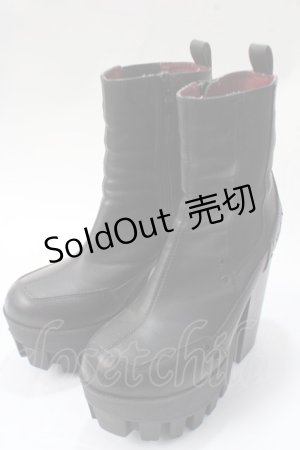 画像: YOSUKE / 厚底サイドゴアブーツ 24 黒 Y-25-06-28-050-PU-SH-SZ-ZY
