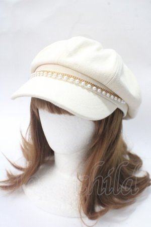 画像: axes femme / パールチェーンキャス  生成り Y-25-06-28-051-AX-AC-SZ-ZY