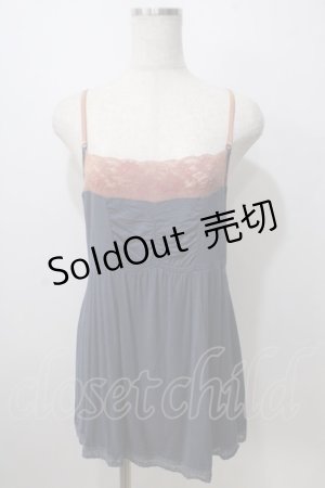 画像: OZZ ANGELO / バック編み上げキャミ  紺 Y-25-06-28-055-OO-TO-SZ-ZY