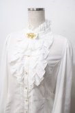 画像3: metamorphose / スタンドカラーairyフリルブラウス １ 白 Y-25-06-28-059-ME-BL-SZ-ZY (3)