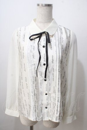 画像: axes femme POETIQUE / メッセージサテンブラウス M 生成り Y-25-06-28-061-AX-BL-SZ-ZY