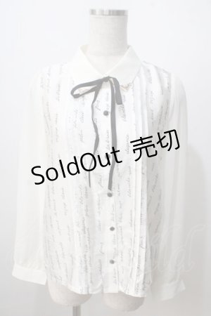 画像: axes femme POETIQUE / メッセージサテンブラウス M 生成り Y-25-06-28-061-AX-BL-SZ-ZT011