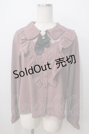 画像: Rojita / レース透かしVフリルブラウス F ピンク Y-25-06-28-073-LO-BL-SZ-ZY