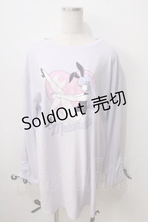 画像: LISTEN FLAVOR / バニーガールの憂鬱シャーリングリボンカットソー  ラベンダー Y-25-06-28-091-PU-TO-SZ-ZY