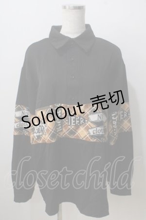 画像: NieR Clothing / 切替長袖シャツ  黒 Y-25-06-28-092-PU-BL-SZ-ZY