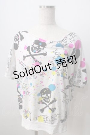 画像: SUPER LOVERS / TS 総柄プリントTシャツ  白 Y-25-06-28-095-PU-TS-SZ-ZY