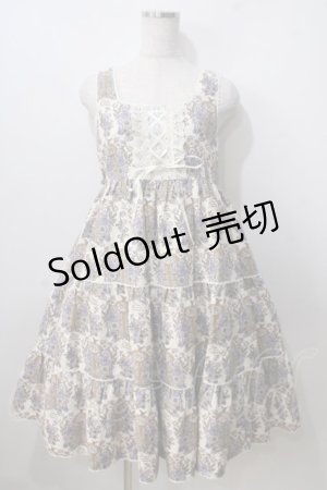 画像: ALICE and the PIRATES / 旅立ちのブーケと希望の窓柄ジャンパースカートII  生成 Y-25-06-28-102-PA-OP-SZ-ZY