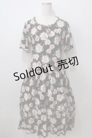 画像: PINK HOUSE / ローブブーケ柄カットワンピース F 黒 Y-25-06-28-113-LO-OP-SZ-ZY