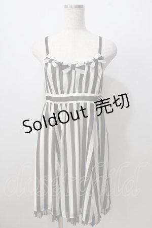 画像: Emily Temple cute / ストライプジョーゼットノースリーブワンピース  黒 Y-25-06-28-121-ET-OP-SZ-ZY