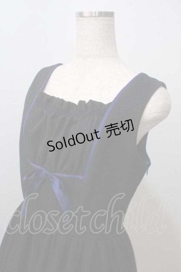 画像3: Moi-meme-Moitie / 燭台エンブレムゲートジャンパースカート F 黒×青 Y-25-06-28-122-MO-OP-SZ-ZY (3)