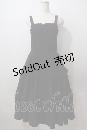 画像: axes femme kawaii / ロマンティックフリルジャンパースカート M 黒 Y-25-06-28-123-AX-OP-SZ-ZY