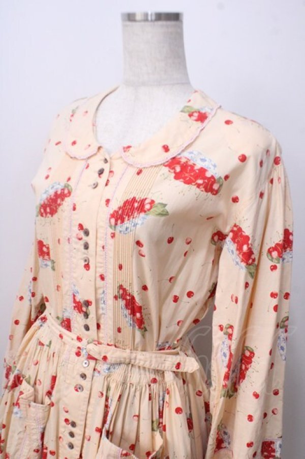 画像3: PINK HOUSE / チェリー皿ワンピース F クリーム Y-25-06-28-130-LO-OP-SZ-ZY (3)