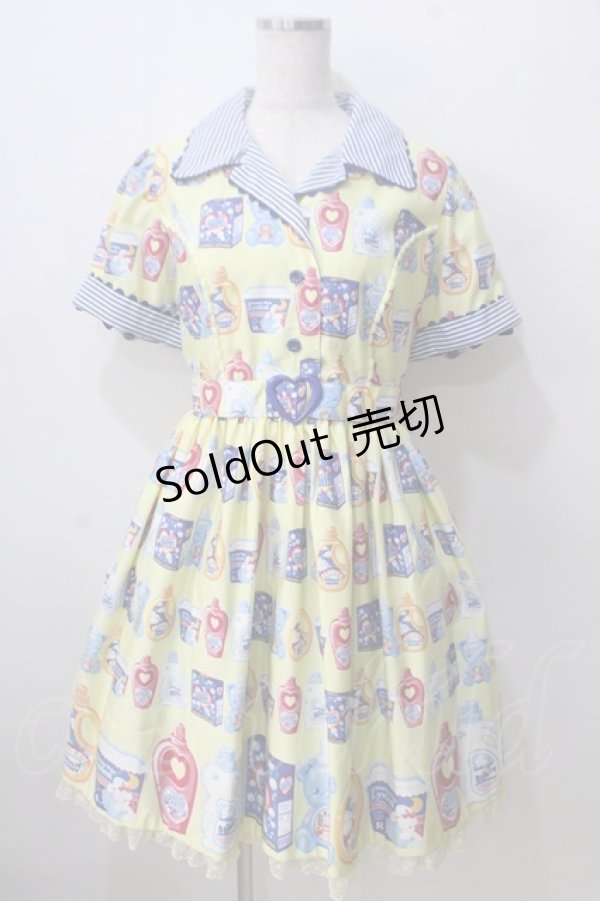 画像1: Angelic Pretty / Sunny Smile Laundryワンピース  イエロー Y-25-06-28-132-AP-OP-SZ-ZS (1)