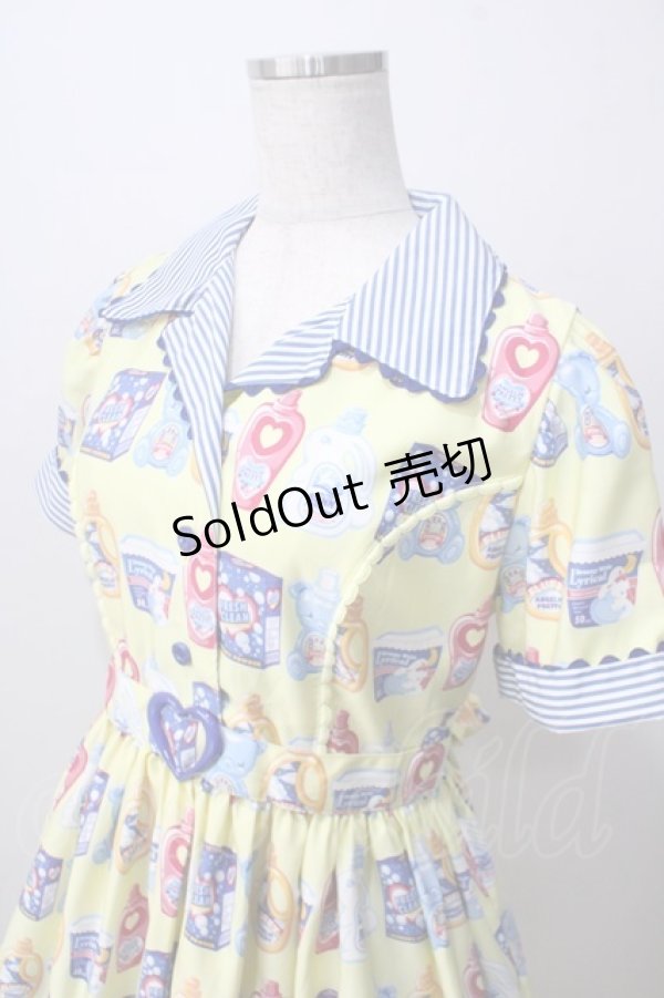 画像3: Angelic Pretty / Sunny Smile Laundryワンピース  イエロー Y-25-06-28-132-AP-OP-SZ-ZS (3)