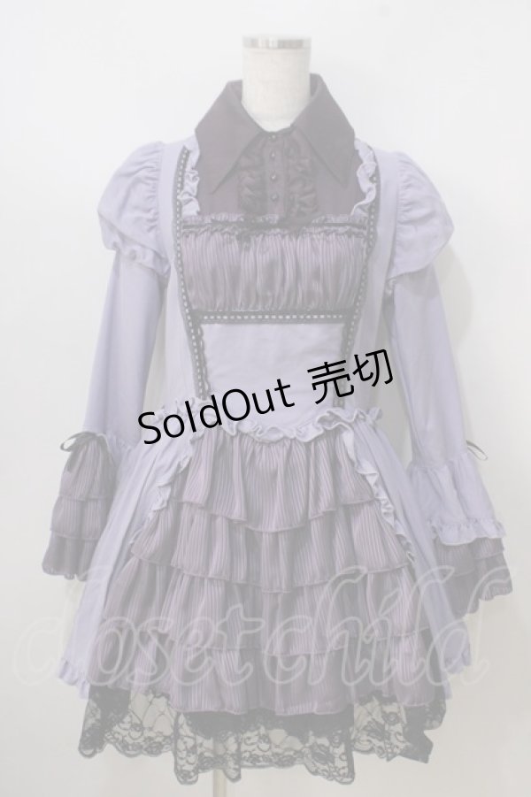 画像1: MARBLE / ブラウス＆スカートセットアップ風全身コーディネートワンピース  パープル Y-25-06-28-133-GO-OP-AS-ZY (1)