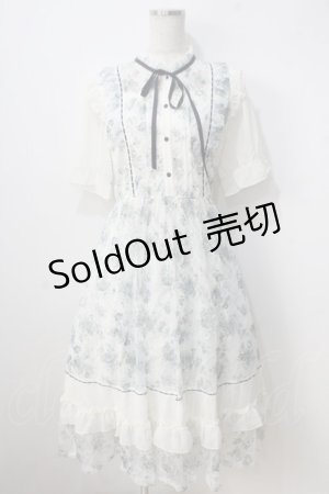 画像: axes femme / フラワープリントレーシーワンピース  生成り Y-25-06-28-141-AX-OP-SZ-ZY