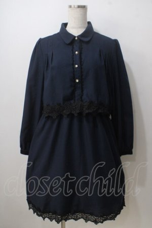 画像: axes femme / ドッキングシャツワンピース M 紺 Y-25-06-28-149-AX-OP-SZ-ZY