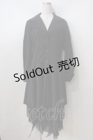 画像: ACDC RAG / イレギュラーロングジャケット  黒 Y-25-06-28-150-PU-JA-SZ-ZY