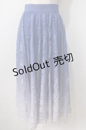 画像: axes femme / グラデレースサーキュラースカート F ブルー Y-25-06-28-172-AX-SK-SZ-ZY