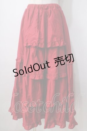 画像: Chalmiere / クラシックコットンスカート M 赤 Y-25-06-28-176-LO-SK-SZ-ZY