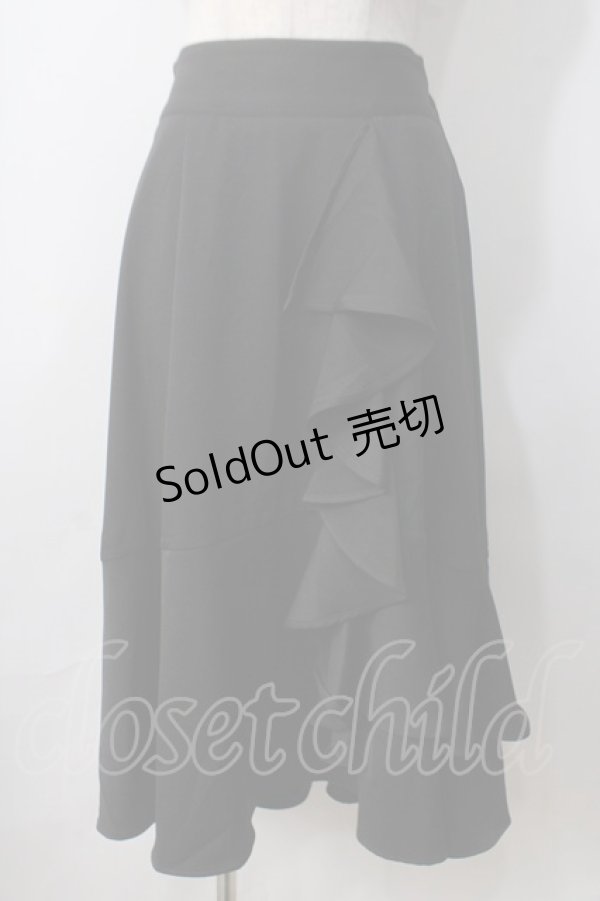 画像1: axes femme POETIQUE / バックラッフルフリルスカート M 黒 Y-25-06-28-183-AX-SK-SZ-ZY (1)