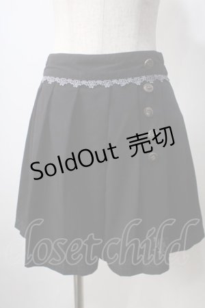 画像: axes femme / お家刺繍プリーツキュロット M 黒 Y-25-06-28-185-AX-PA-SZ-ZY
