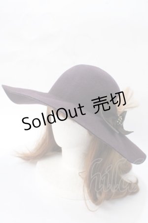 画像: axes femme / ブローチ付きフェルトハット  パープル Y-25-06-28-033-AX-AC-SZ-ZT0711Y