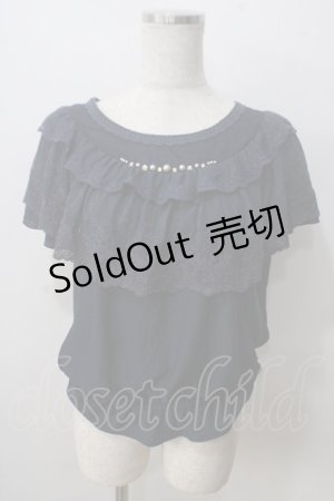 画像: axes femme / ロマンティックレースプルオーバー  紺 Y-25-07-01-046-AX-TO-SZ-ZY