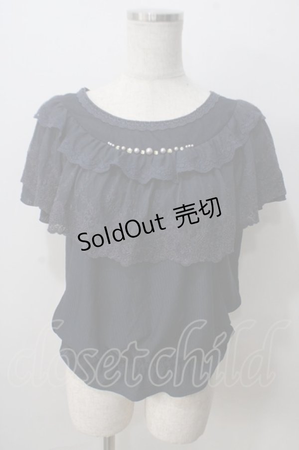 画像1: axes femme / ロマンティックレースプルオーバー  紺 Y-25-07-01-046-AX-TO-SZ-ZY (1)