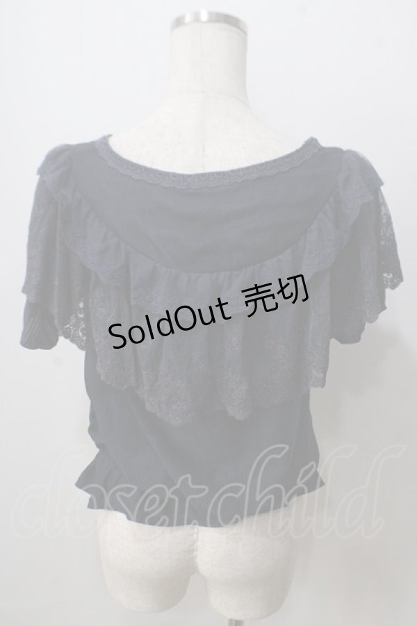 画像2: axes femme / ロマンティックレースプルオーバー  紺 Y-25-07-01-046-AX-TO-SZ-ZY (2)