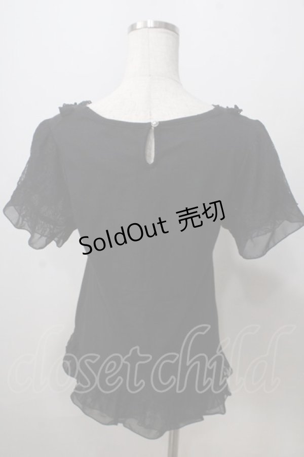 画像2: axes femme / モチーフレース使いプルオーバー M 黒 Y-25-07-01-048-AX-TO-SZ-ZT119 (2)