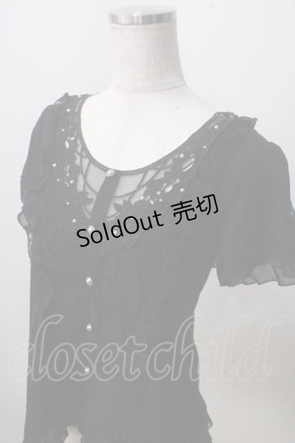 画像3: axes femme / モチーフレース使いプルオーバー M 黒 Y-25-07-01-048-AX-TO-SZ-ZT119 (3)