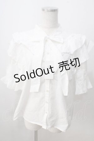 画像: axes femme / リボンデザインコットンブラウス  白 Y-25-07-01-052-AX-BL-SZ-ZY