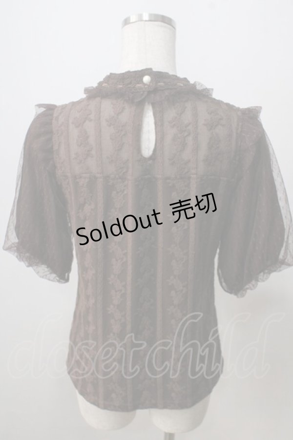 画像2: axes femme POETIQUE / ビスチェ風レース切替トップス  ブラウン Y-25-07-01-058-AX-TO-SZ-ZY (2)