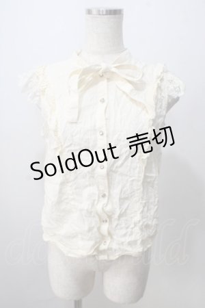 画像: axes femme / ジャガードノースリーブブラウス M 生成り Y-25-07-01-063-AX-BL-SZ-ZY