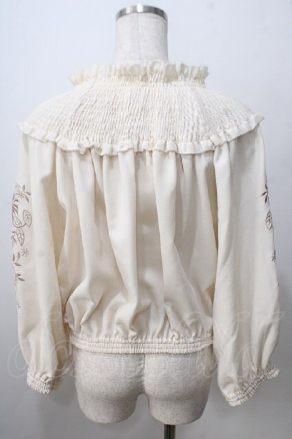 画像2: axes femme NOSTALGIE / 袖刺繍入りブラウス  生成 Y-25-07-01-064-AX-BL-SZ-ZY (2)