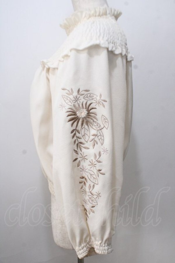 画像3: axes femme NOSTALGIE / 袖刺繍入りブラウス  生成 Y-25-07-01-064-AX-BL-SZ-ZY (3)